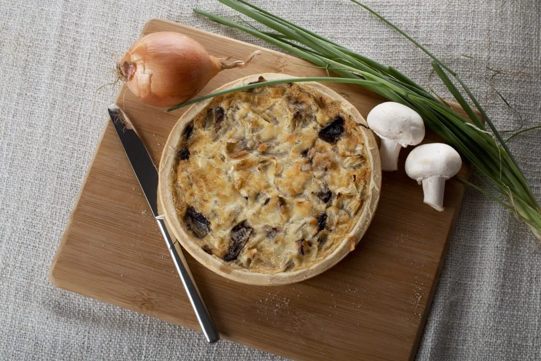 Jerusalem Cuisine mushroom and onion quiche